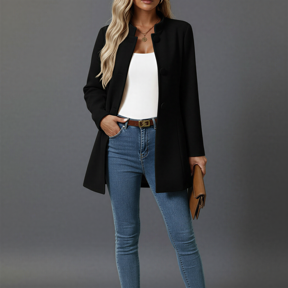 Women's A-Line Button Coat