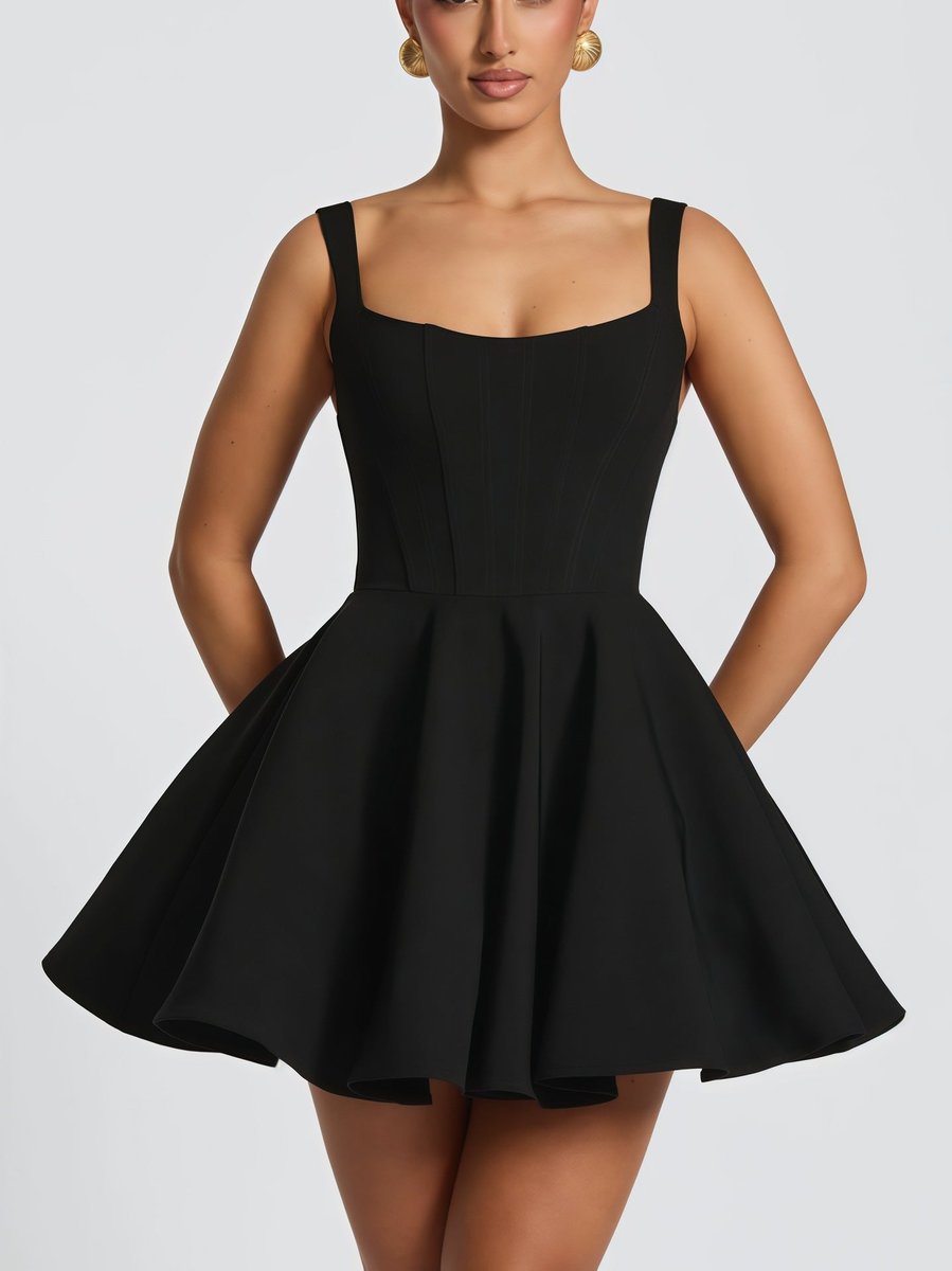 Women's A-Line Oversized Bow-Back Mini Cocktail Dress