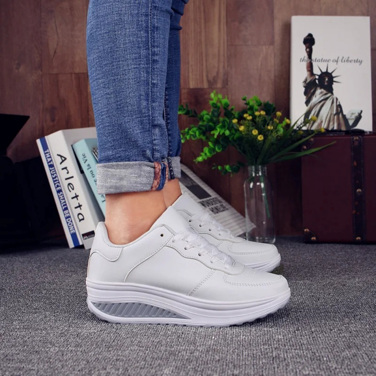 Women's Black Orthopedic Sneakers