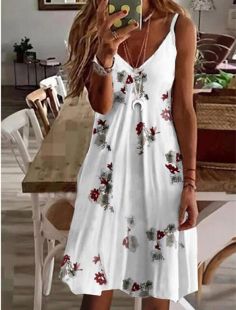 Women's Boho Summer Dress with Cheerful Print - Comfortable & Stylish