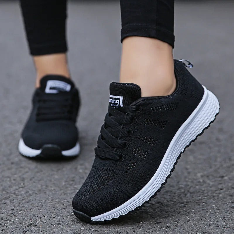 Women's Breathable Casual Sneakers with White Soles