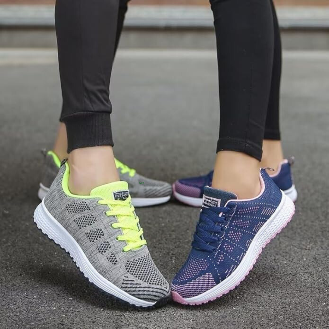 Women's Breathable Casual Sneakers with White Soles