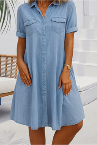 Women's Button-Down A-Line Mini Dress