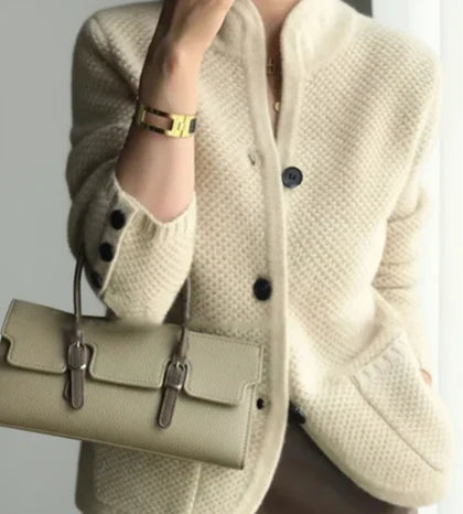 Women's Button-Front Cable Cardigan