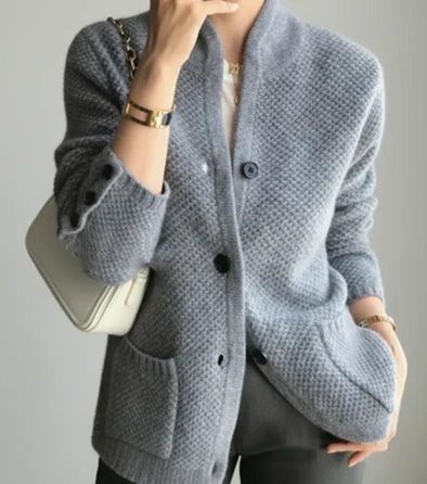 Women's Button-Front Cable Cardigan