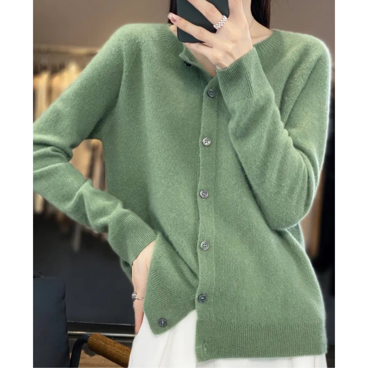 Women's Button-Front V-Neck Cardigan Sweater