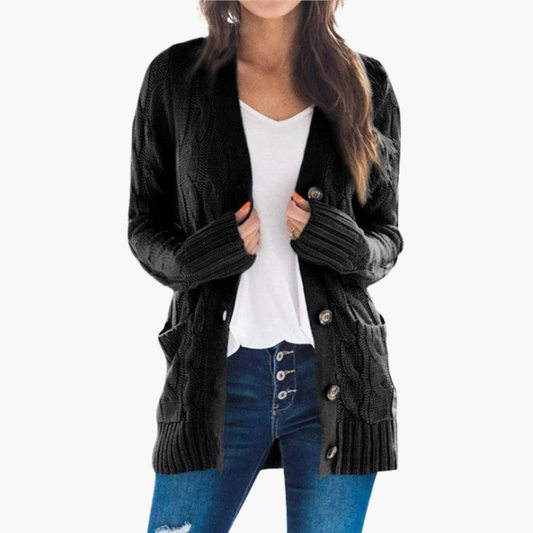 Women's Button-Up Cardigan with Pockets