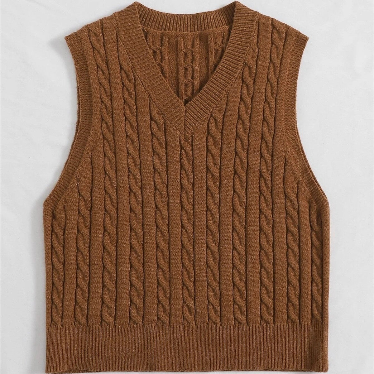 Women's Cable- V-Neck Sweater Vest