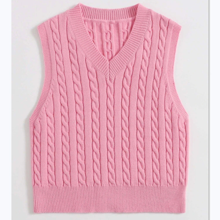 Women's Cable- V-Neck Sweater Vest