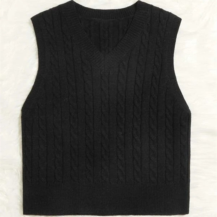 Women's Cable- V-Neck Sweater Vest