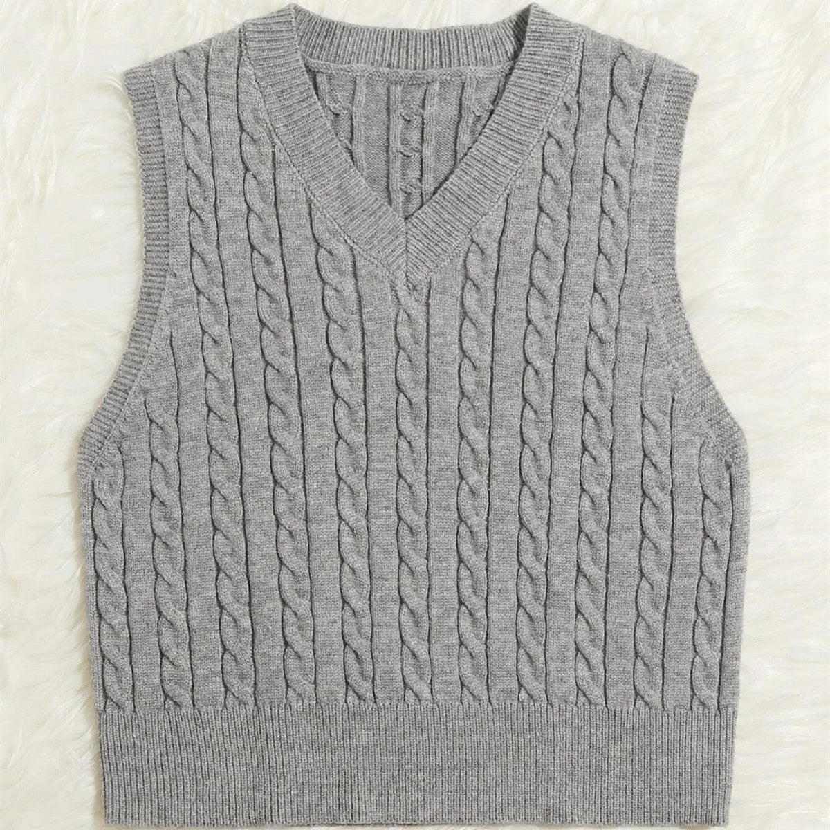 Women's Cable- V-Neck Sweater Vest