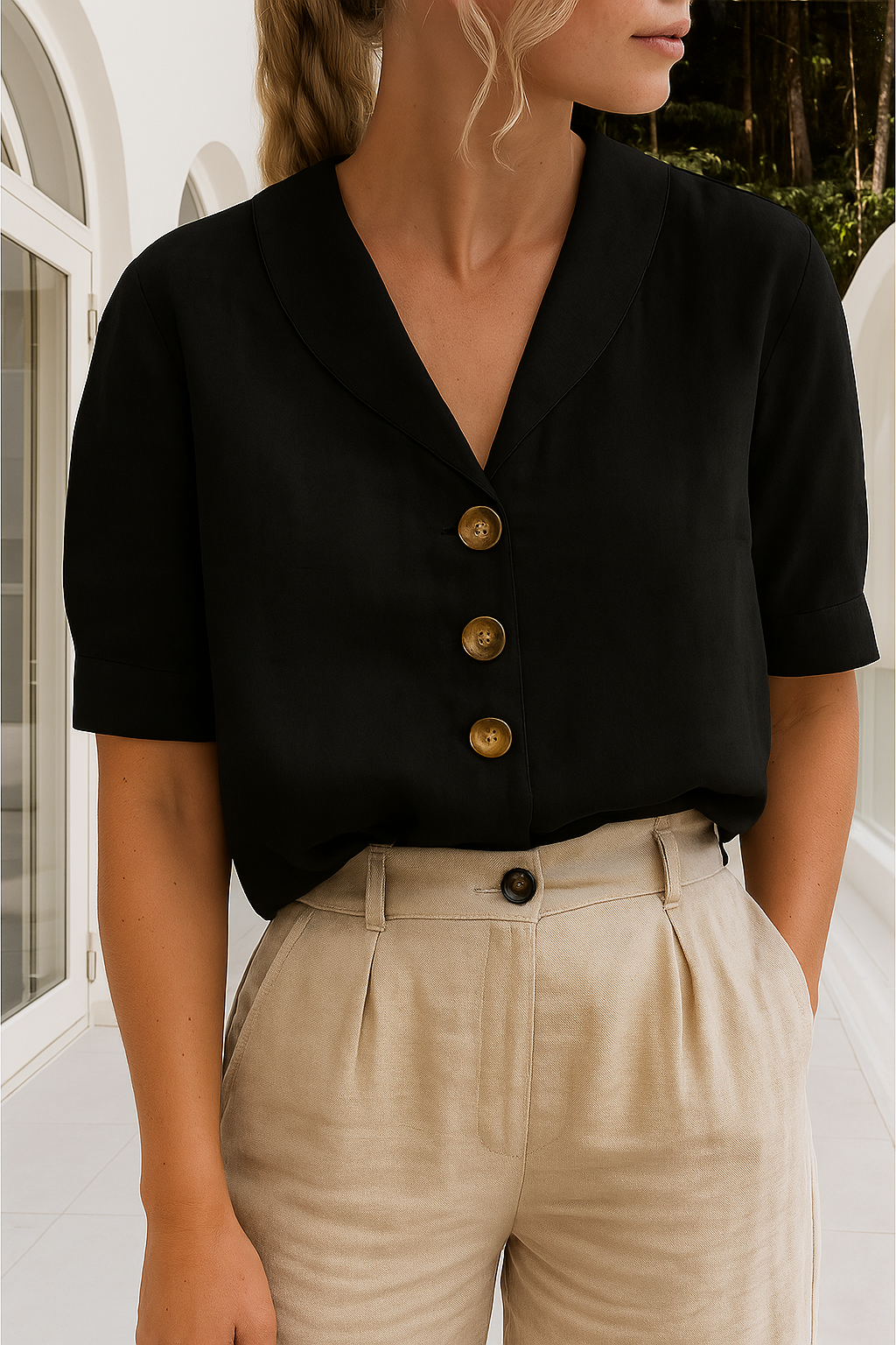 Women's Casual Fit Shirt with Intricate Details