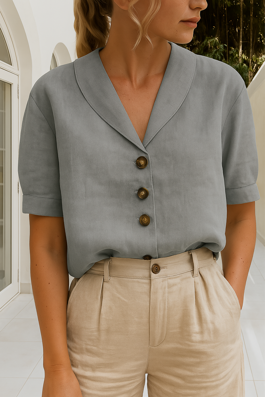 Women's Casual Fit Shirt with Intricate Details