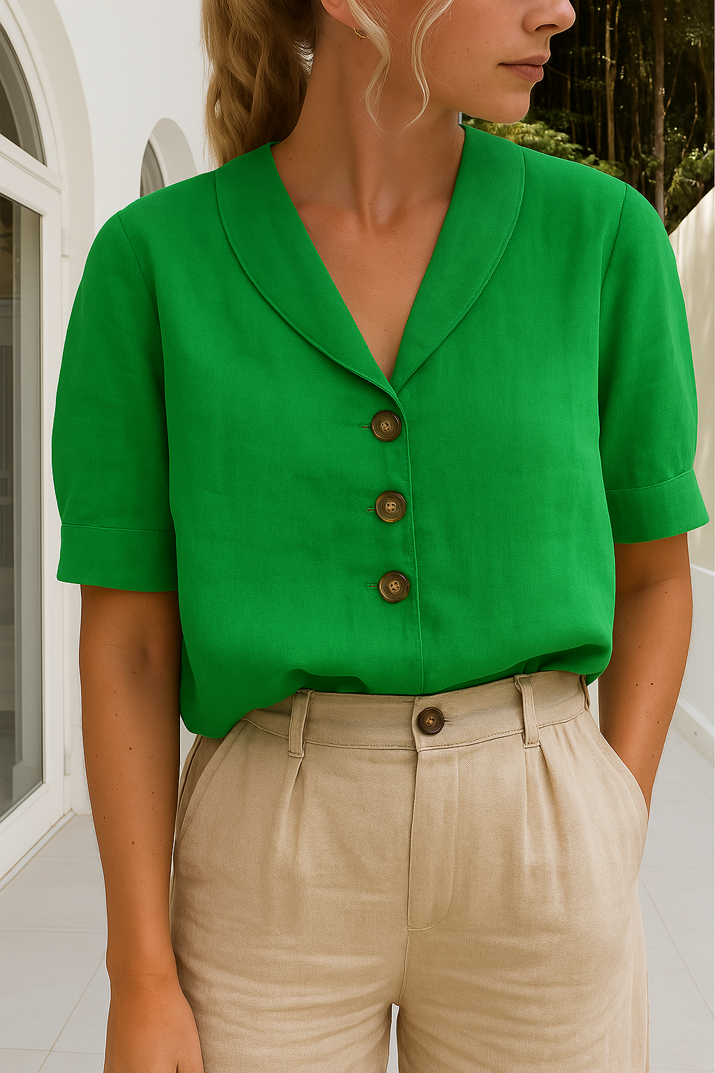 Women's Casual Fit Shirt with Intricate Details