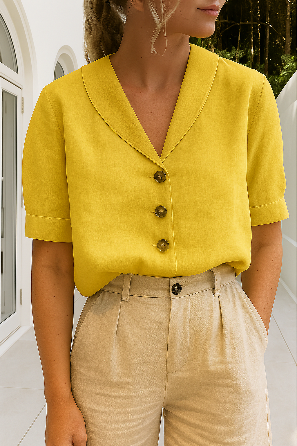Women's Casual Fit Shirt with Intricate Details