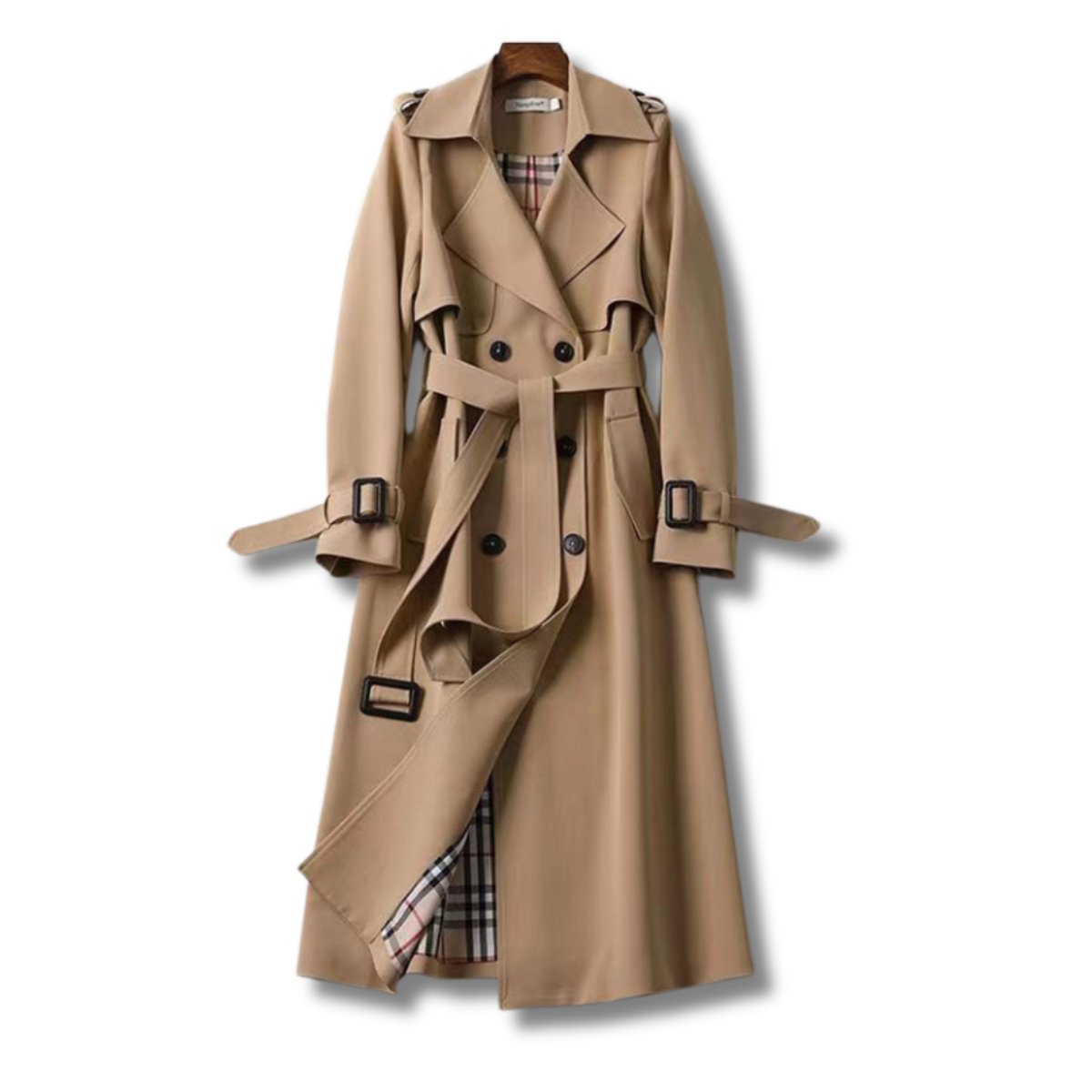 Women's Classic Double-Breasted Belted Trench Coat