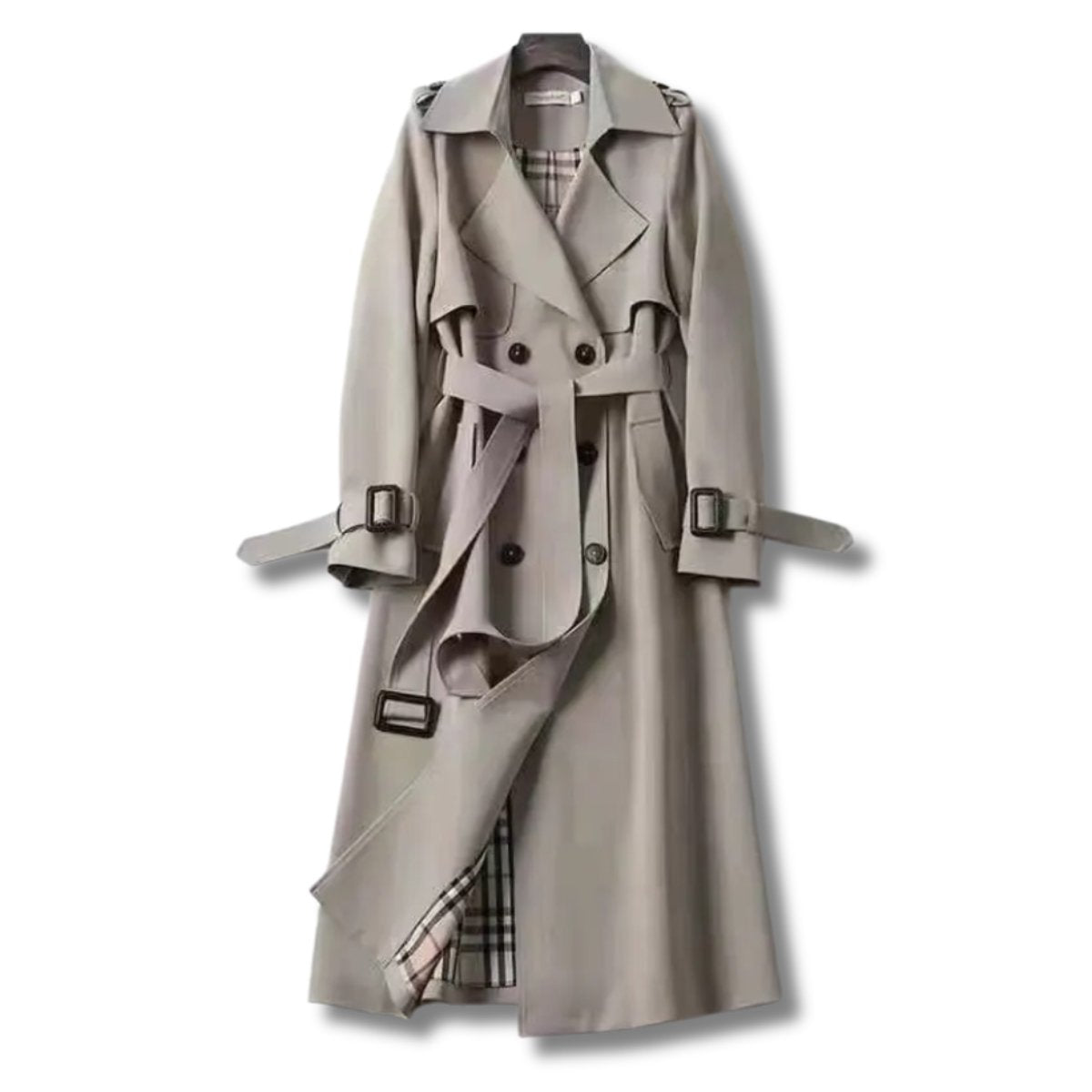 Women's Classic Double-Breasted Belted Trench Coat