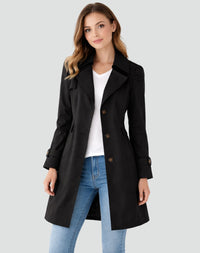 Women's Classic Double-Breasted Mid-Length Trench Coat