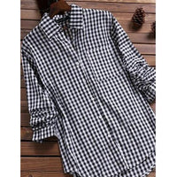 Women's Comfortable Fit Checked Shirt Blouse