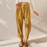 Women's Comfortable High-Waist Wide-Leg Pants with a Casual Look