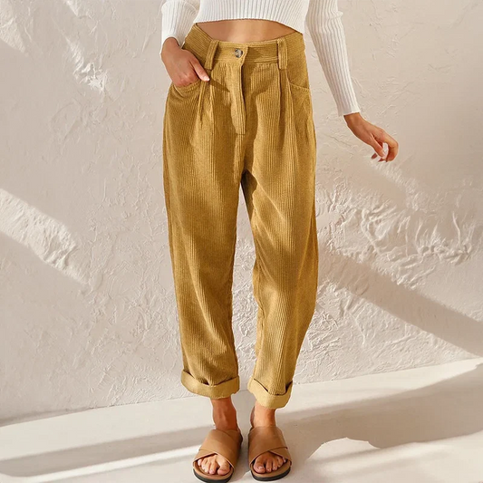 Women's Comfortable High-Waist Wide-Leg Pants with a Casual Look