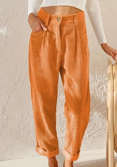 Women's Comfortable High-Waist Wide-Leg Pants with a Casual Look