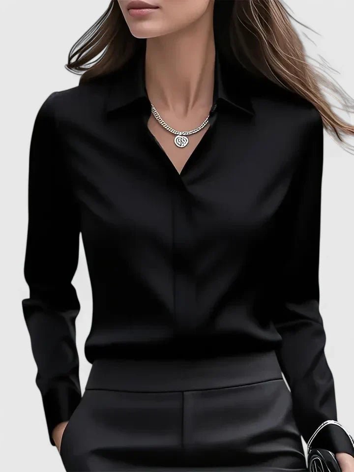 Women's Concealed-Placket Long-Sleeve Button-Down Shirt