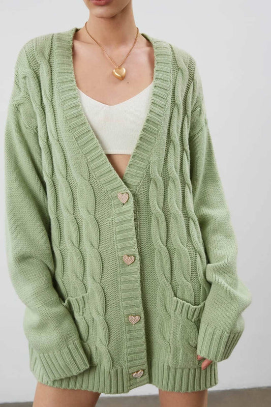 Women's Cozy Oversized Cable Cardigan