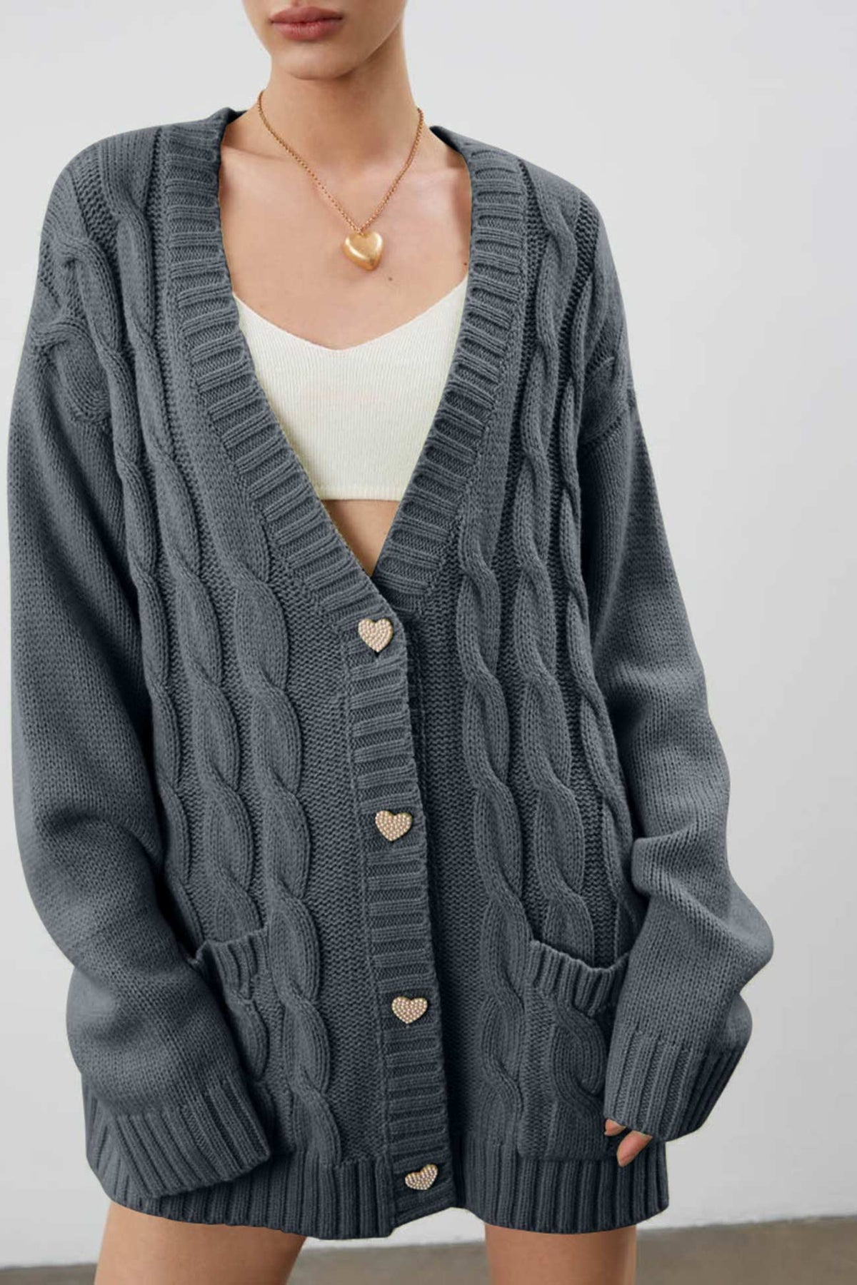 Women's Cozy Oversized Cable Cardigan