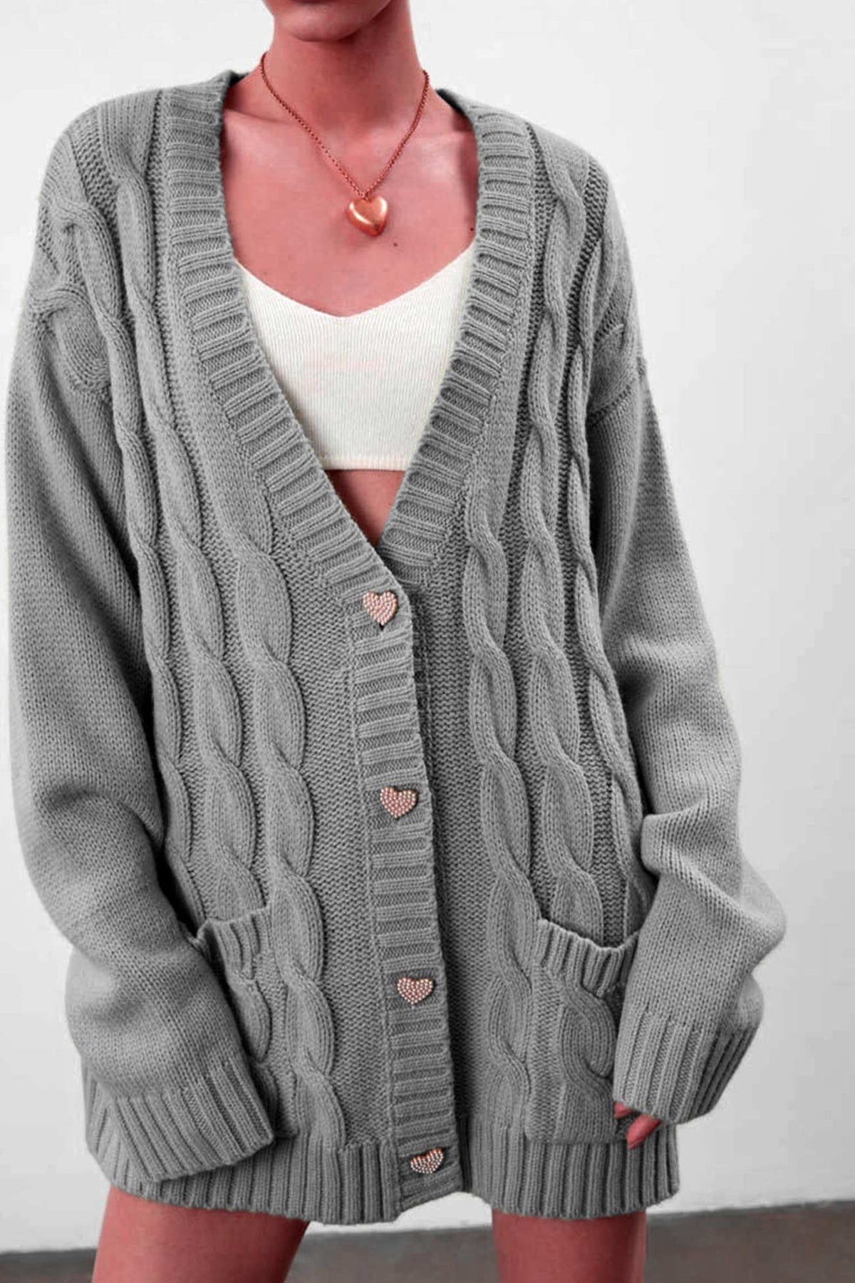 Women's Cozy Oversized Cable Cardigan