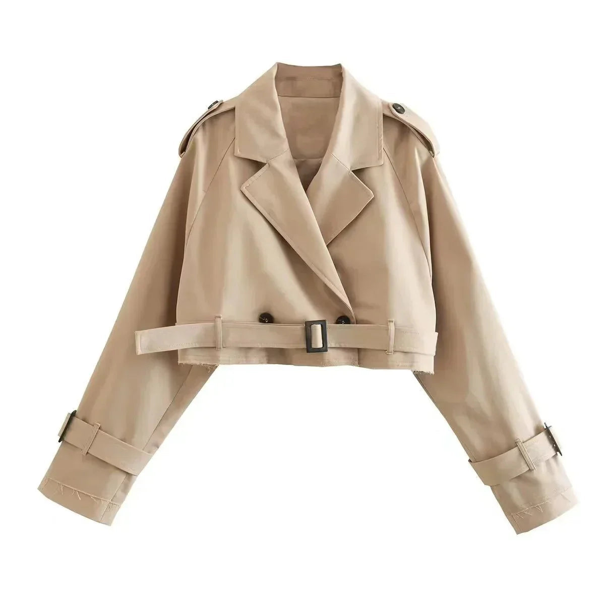 Women's Cropped Jacket with Belt