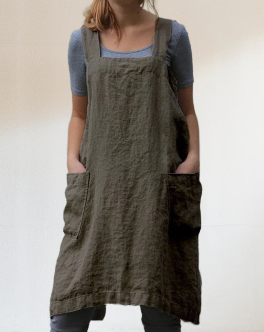 Women's Cross-Back Bib Apron – Heathered