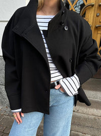 Women's Double-Breasted Coat - Chic and Comfortable