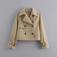 Women's Double-Breasted Cropped Trench Coat