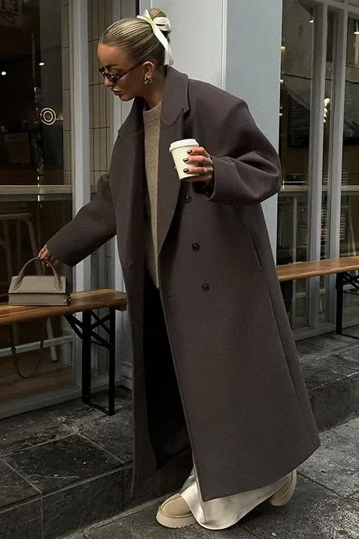 Women's Double-Breasted Long Coat