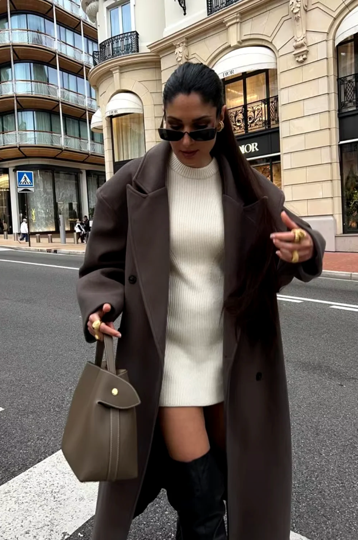 Women's Double-Breasted Long Coat