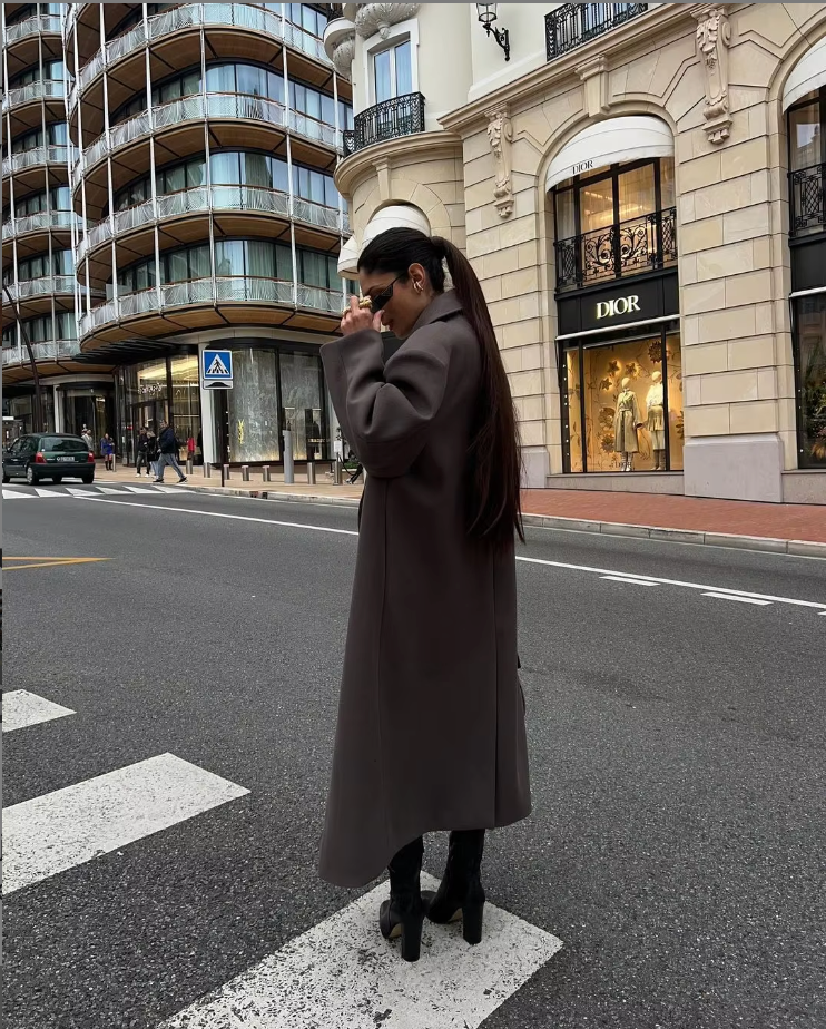 Women's Double-Breasted Long Coat