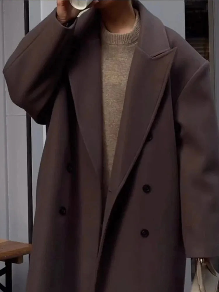 Women's Double-Breasted Long Coat