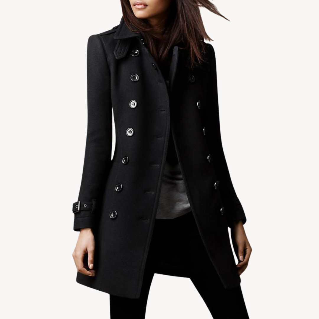 Women's Double-Breasted Mid-Length Peacoat