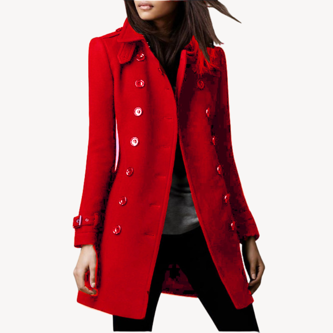 Women's Double-Breasted Mid-Length Peacoat
