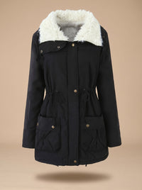 Women's Drawstring Waist Winter Parka Coat