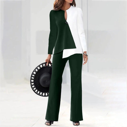 Women's Elegant Modern Asymmetric Pant Suit Set