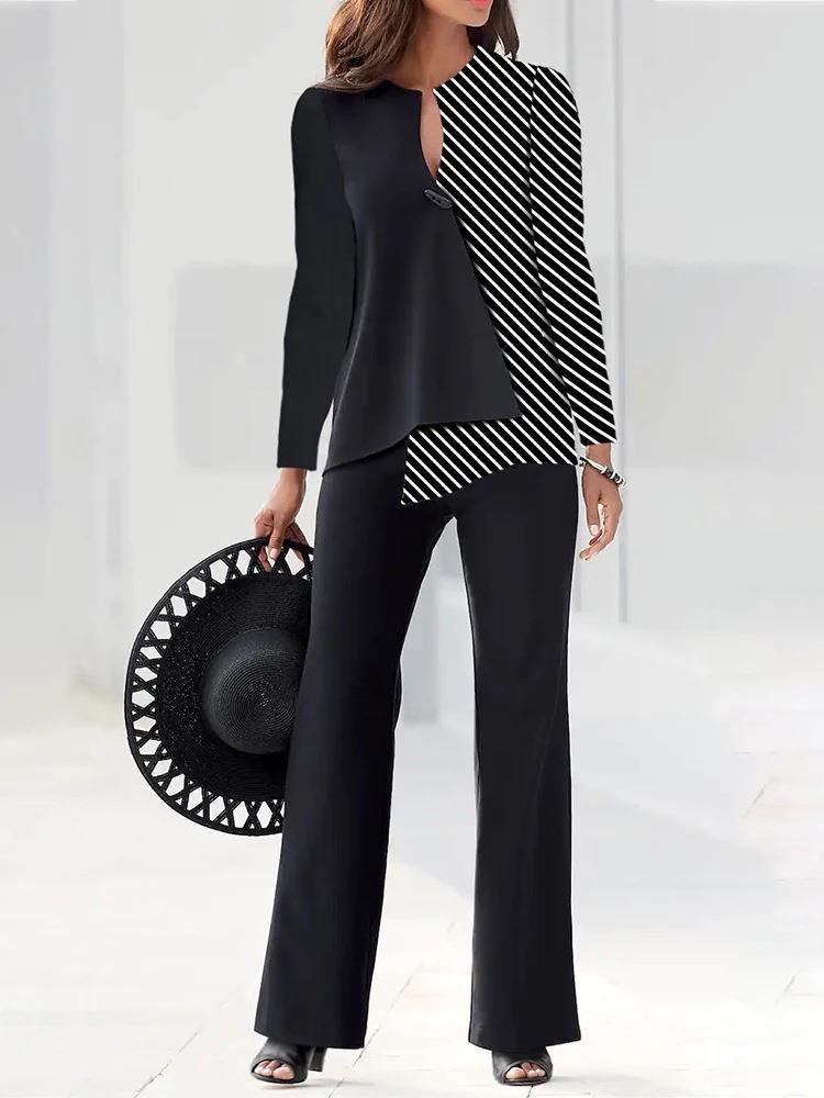 Women's Elegant Modern Asymmetric Pant Suit Set