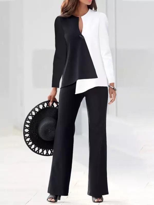 Women's Elegant Modern Asymmetric Pant Suit Set