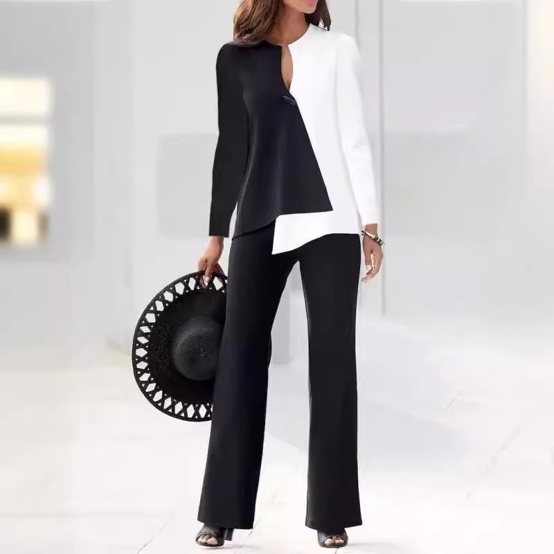 Women's Elegant Modern Asymmetric Pant Suit Set