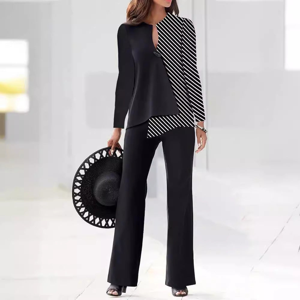 Women's Elegant Modern Asymmetric Pant Suit Set