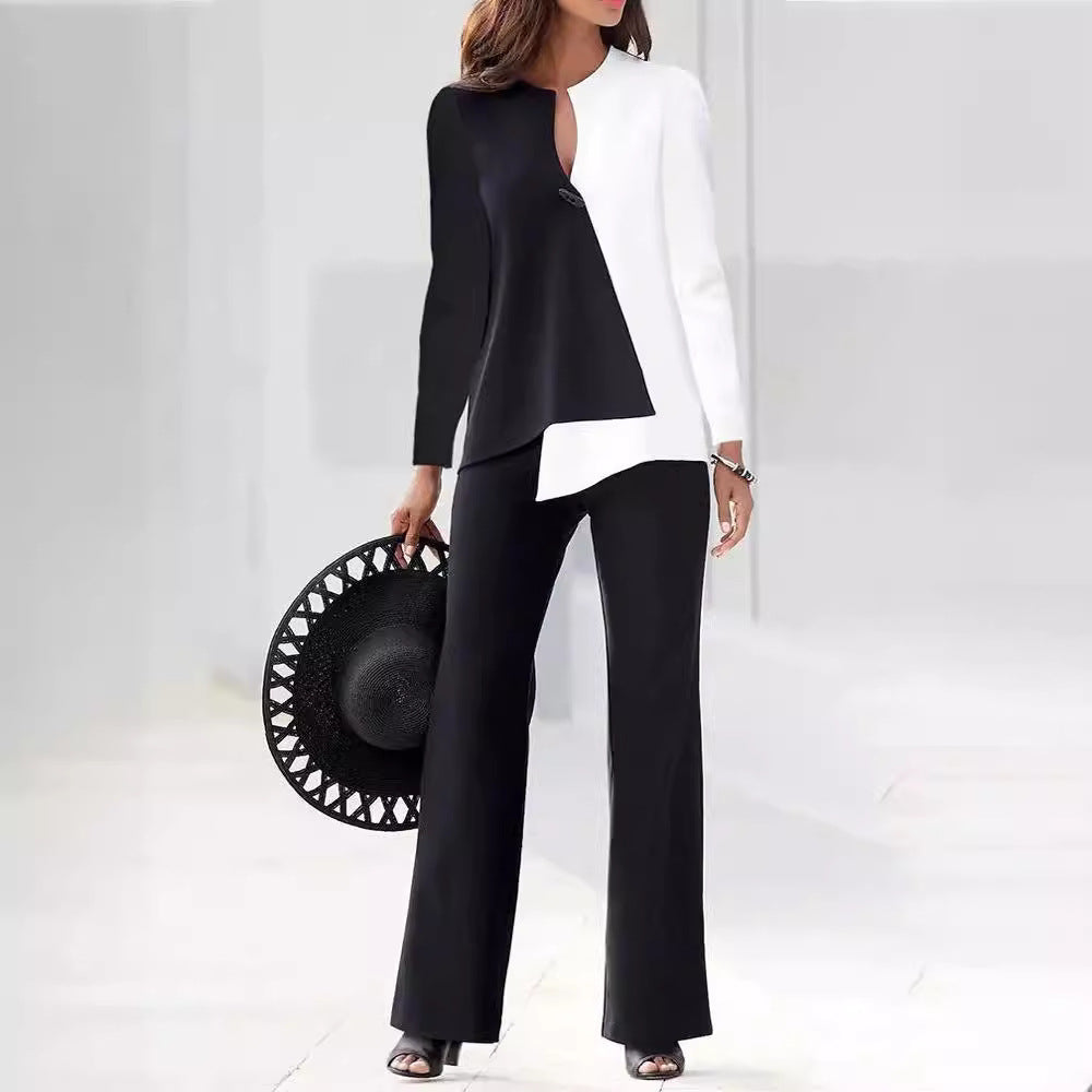 Women's Elegant Modern Asymmetric Pant Suit Set
