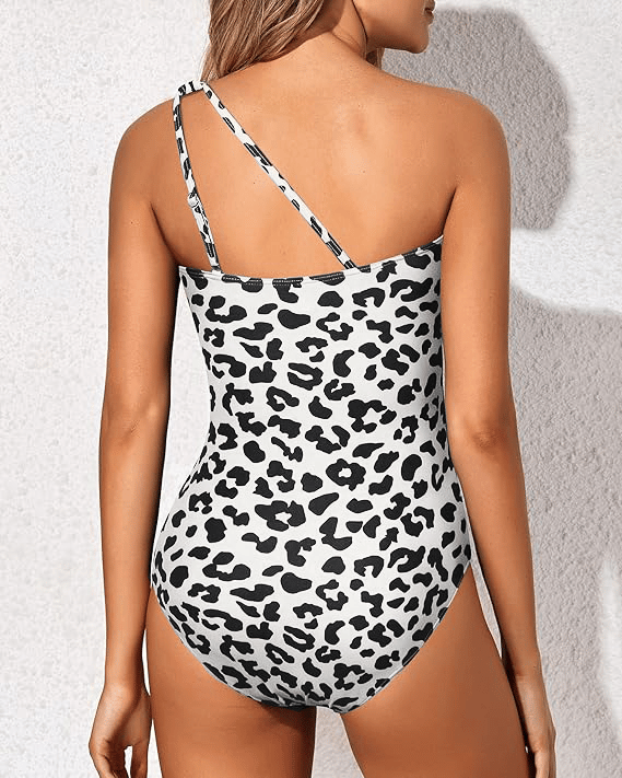 Women's Elegant One-Shoulder Tummy Control Swimsuit