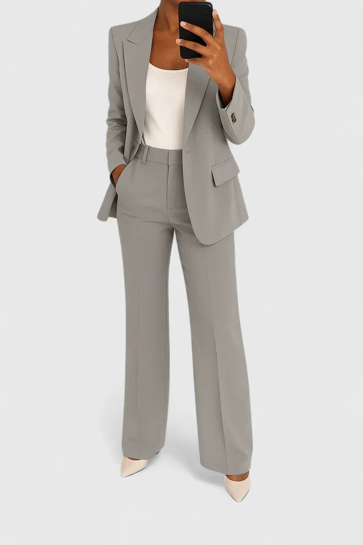 Women's Elegant Tailored Two-Piece Suit Set for Work and Evening