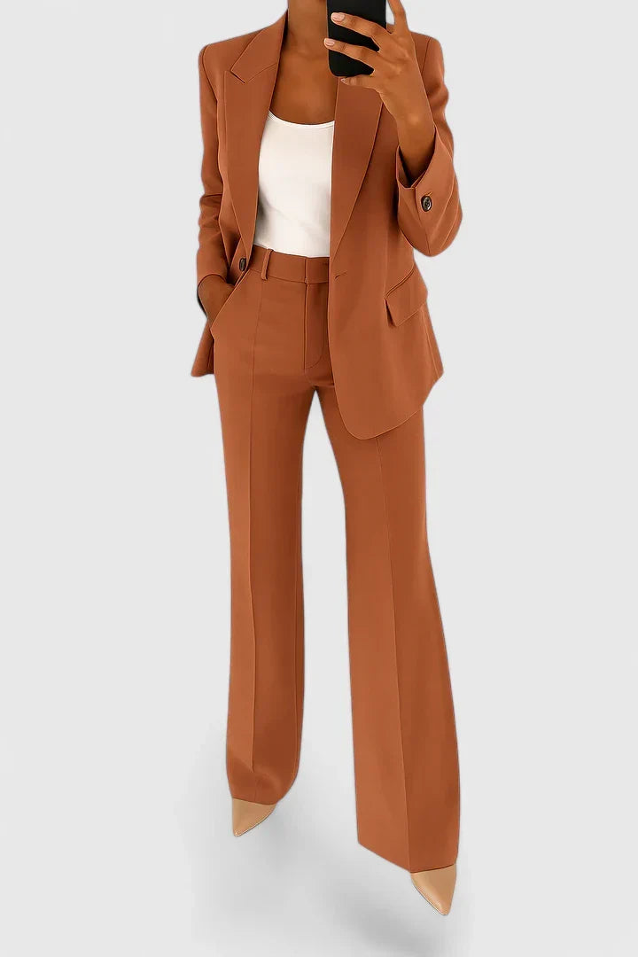 Women's Elegant Tailored Two-Piece Suit Set for Work and Evening